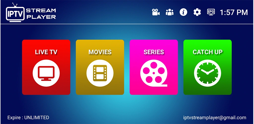 iptv stream player interface